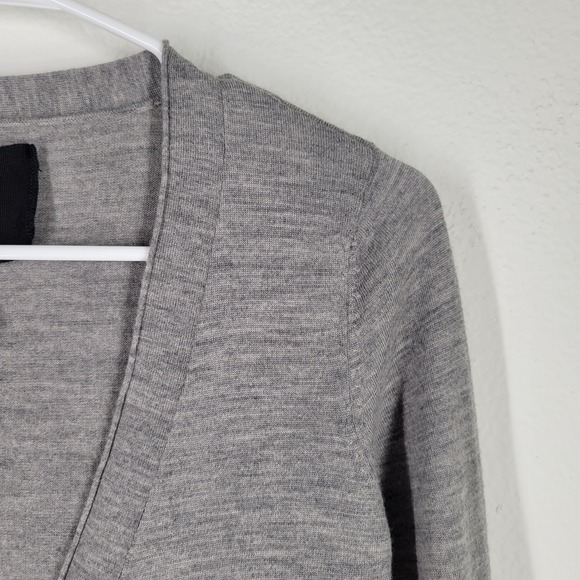 100% Wool Knit Cardigan Womens Sz XS W&B Babydoll Minimalist Quiet Luxury - Picture 2 of 7